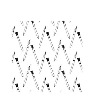 Pattern paint brush vector tool illustration drawing equipment acrylic craft Illustrazione stock