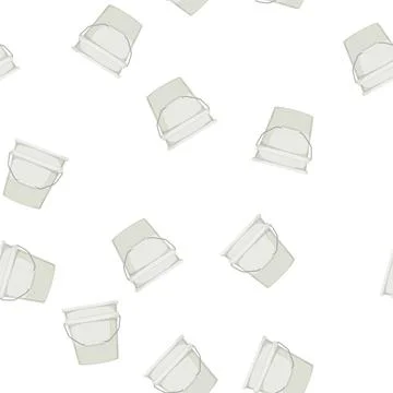 Pattern paint plastic bucket container cartoon vector Illustrazione stock