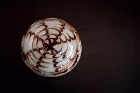 Pattern painted on coffee Stock Photos