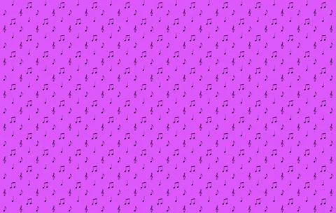 Pattern of pair of black musical notes on lavender purple background Illustrazione stock