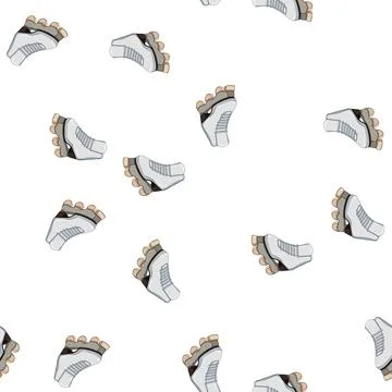 Pattern pair inline skates cartoon vector Stock Illustration