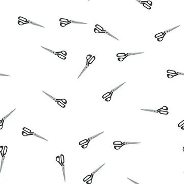 Pattern pair scissor cut cartoon vector Stock Illustration