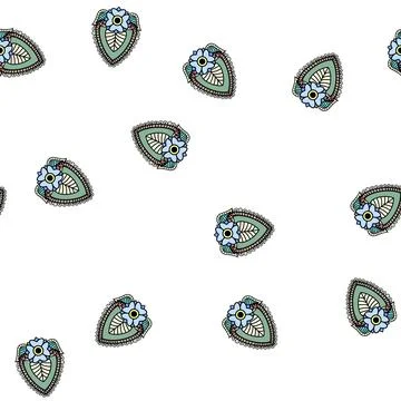 Pattern Paisley floral design element with traditional ornamentation Stock Illustration