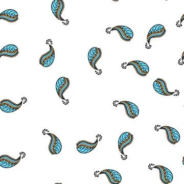 Pattern Paisley henna element with abstract ornamental design Stock Illustration