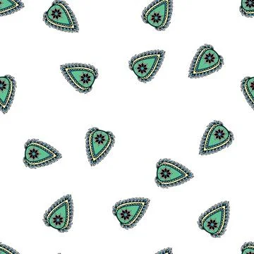 Pattern Paisley henna inspired decorative graphic element Stock Illustration
