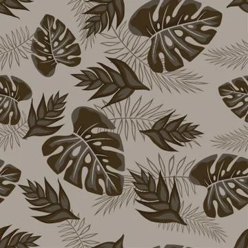 Pattern with palm leaves Stock Illustration