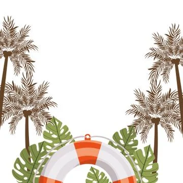 Pattern of palm tree with coconut in white background Stock Illustration