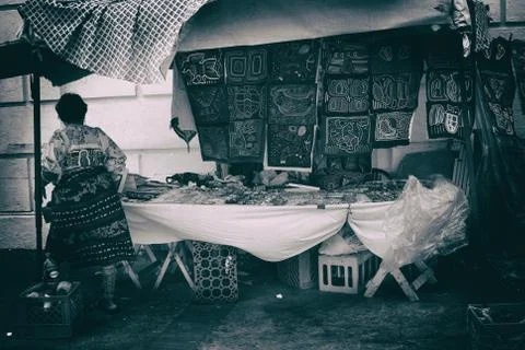 Pattern panama black and white native tribes authentic Foto stock