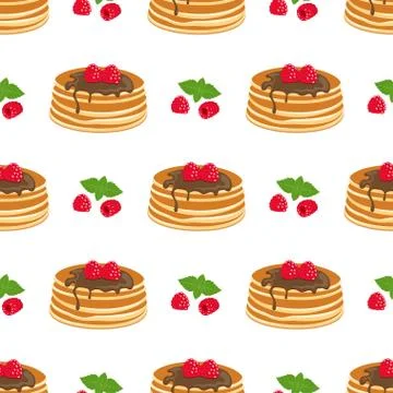 Pattern with pancakes Stock Illustration
