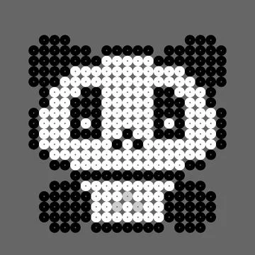 Pattern of panda dots. Vector illustration of pixel art. Illustrazione stock