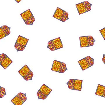 Pattern panel stained glass cartoon vector Illustrazione stock