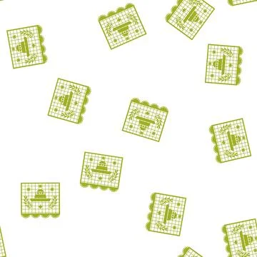 Pattern Papel picado featuring traditional mexican sombrero and olive branche 스톡 일러스트