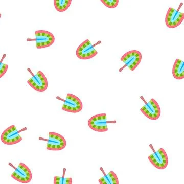 Pattern paper hand fan cartoon vector Stock Illustration