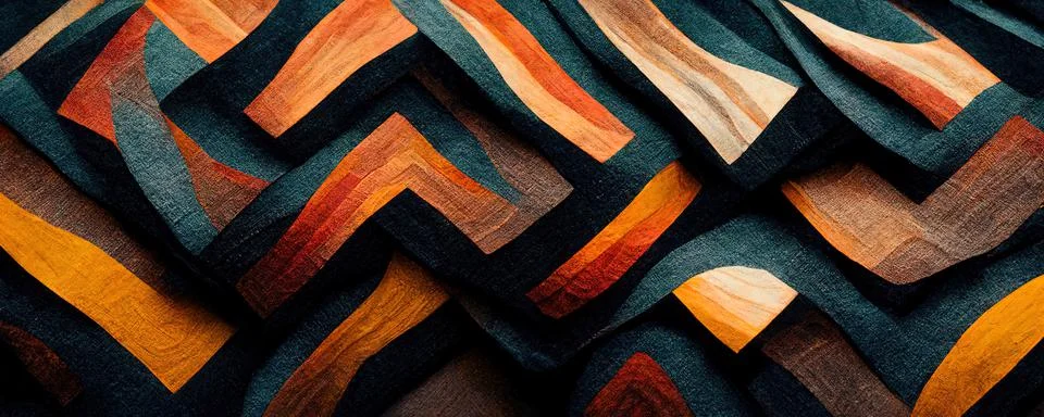 Pattern of paper multi-layered polygons Dark golden hues Illustrazione stock