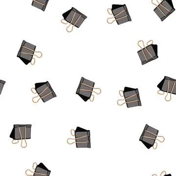 Pattern paperclip binder clip cartoon vector color Stock Illustration