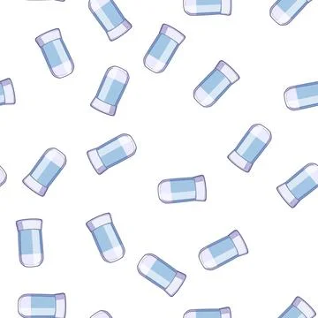 Pattern parabenfree deodorant eco friendly cartoon vector Stock Illustration