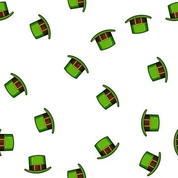 Pattern parade leprechaun green hat cartoon vector Stock Illustration