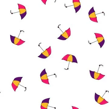 Pattern parasol umbrella rain cartoon vector Illustrazione stock
