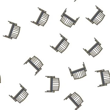 Pattern park garden outdoor bench cartoon vector Illustrazione stock