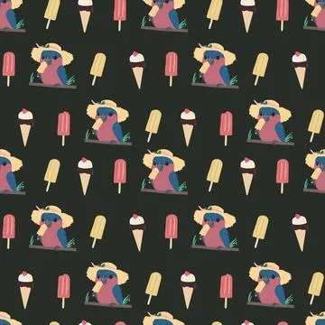 Pattern parrot dark 스톡 일러스트