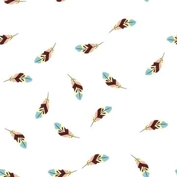 Pattern parrot feather exotic bird cartoon vector Stockillustratie