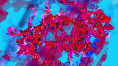 Pattern of particles on blue background, 3D animation, looping Stockbeeldmateriaal 64998499