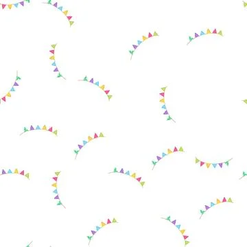 Pattern party birthday flags cartoon vector Stock Illustration