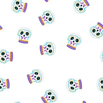 Pattern party dead day skull cartoon vector 스톡 일러스트