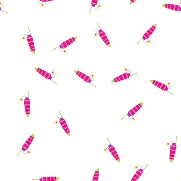 Pattern party firework rocket cartoon vector 库存插图
