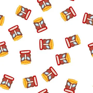 Pattern party tiki mask cartoon vector 库存插图