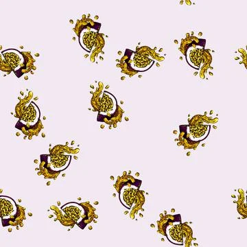 Pattern passion fruit juice sketch hand drawn 스톡 일러스트