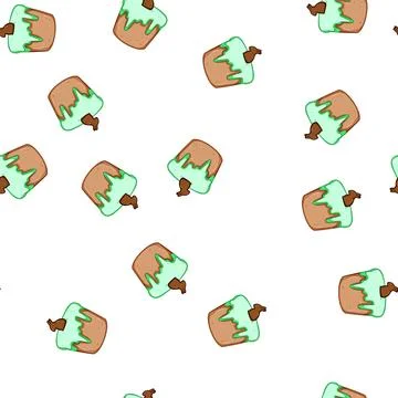 Pattern pastel easter cupcake cartoon vector 스톡 일러스트