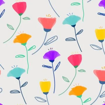 Pattern With Pastel Flower. Vector Illustration Background. Stock Illustration