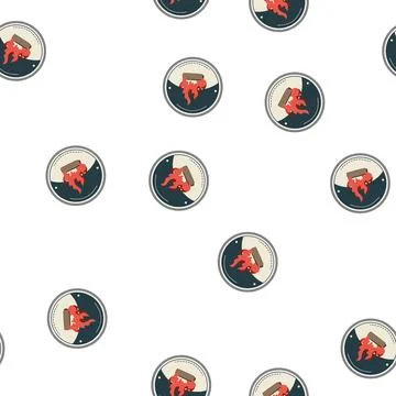 Pattern patch retro bonfire badge cartoon vector Stock Illustration