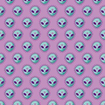 Pattern of patches of heads alien icon イラスト素材