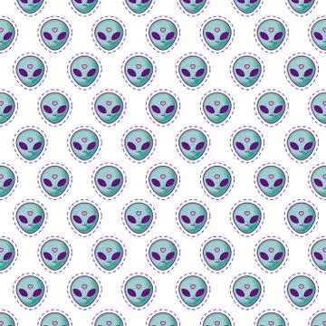 Pattern of patches of heads alien icon イラスト素材
