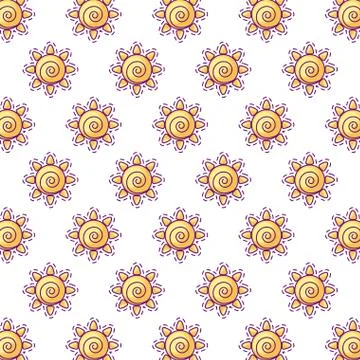 Pattern patches of hot sun icon Stock Illustration