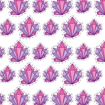 Pattern patches of quartz rocks icons 库存插图