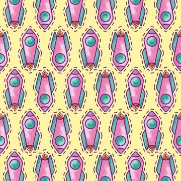 Pattern patches of rocket startup icon Stock Illustration