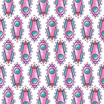 Pattern patches of rocket startup icon イラスト素材