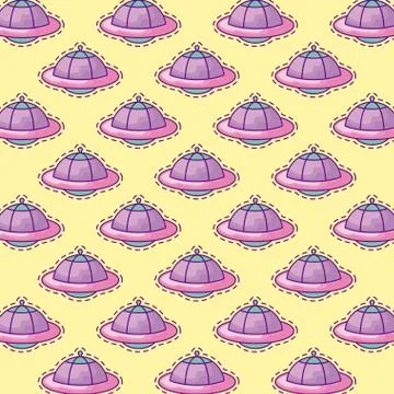 Pattern patches of unidentified flying objects Illustrazione stock