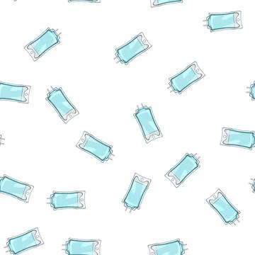 Pattern patient iv drip bag cartoon vector イラスト素材