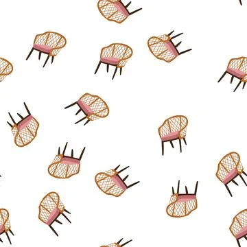 Pattern patio deck chair cartoon vector 库存插图