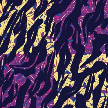 Pattern-on-pattern Botanical Floral Leaf seamless pattern design Stock-Illustration