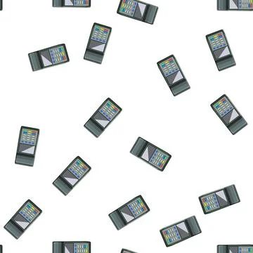 Pattern pay pos terminal cartoon vector Stock Illustration