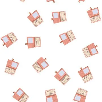 Pattern paycheck checkbook cartoon vector Stock Illustration
