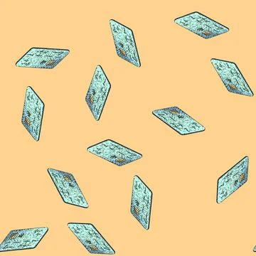 Pattern payment credit card sketch hand drawn Stock Illustration