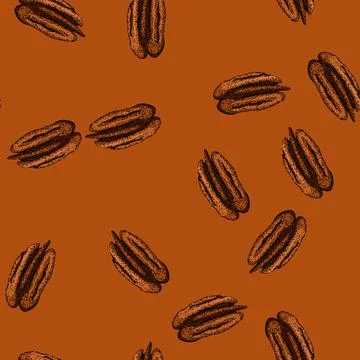 Pattern pea pecan nut sketch hand drawn 스톡 일러스트
