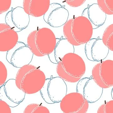 Pattern with peaches Stock Illustration