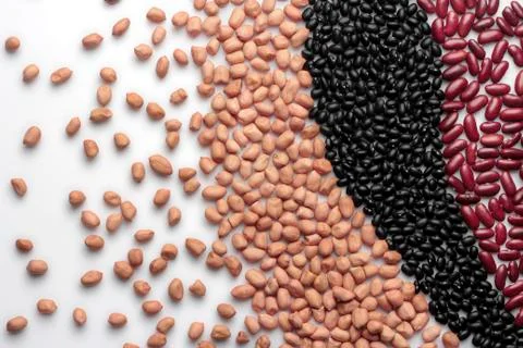 Pattern of peanut red bean black bean Stock Photos